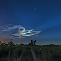 Iridescence cloud at night.