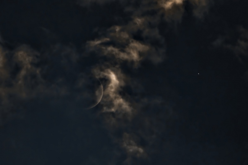 New Moon (Crescent) and Venus.