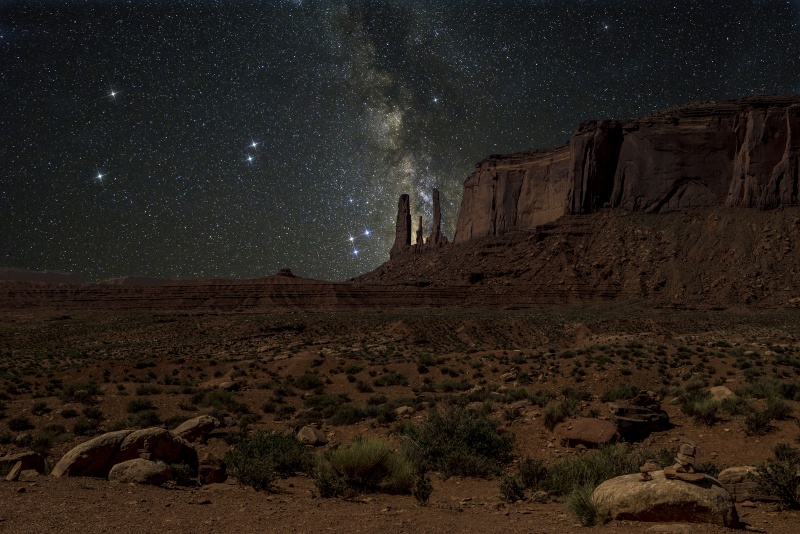 Monument Valley and Milky Way
